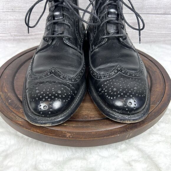 Sendra Leather Brogue Ankle Boots 10742 Sz 42 US 9 Black Dress Preppy Men Italy main image 7